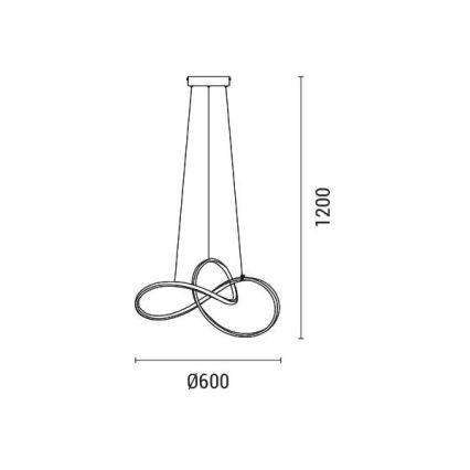 LED ljuskrona med textilsladd LED/30W/230V 3000K