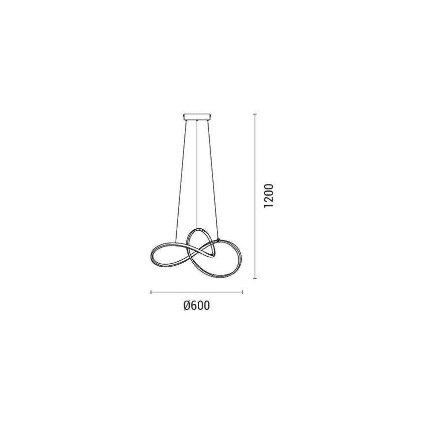 LED ljuskrona med textilsladd LED/30W/230V 3000K