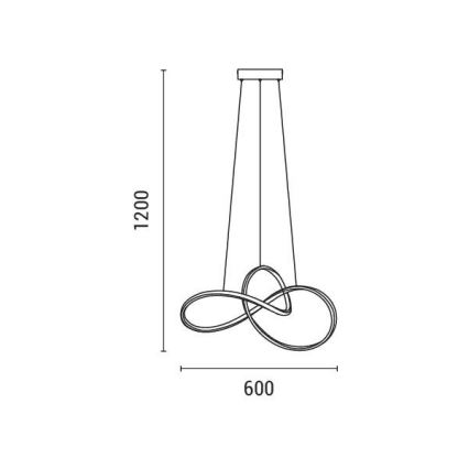 LED ljuskrona med textilsladd LED/30W/230V 3000K