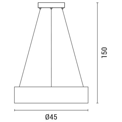 LED ljuskrona med textilsladd LED/30W/230V 3000K diameter 45 cm svart/ek