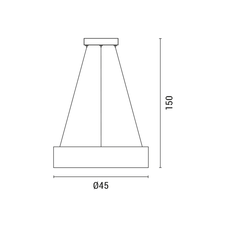 LED ljuskrona med textilsladd LED/30W/230V 3000K diameter 45 cm svart/ek