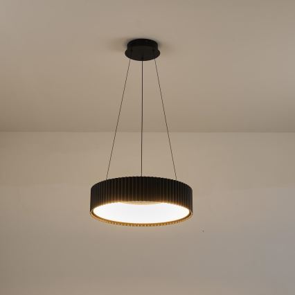 LED ljuskrona med textilsladd LED/30W/230V 3000K svart