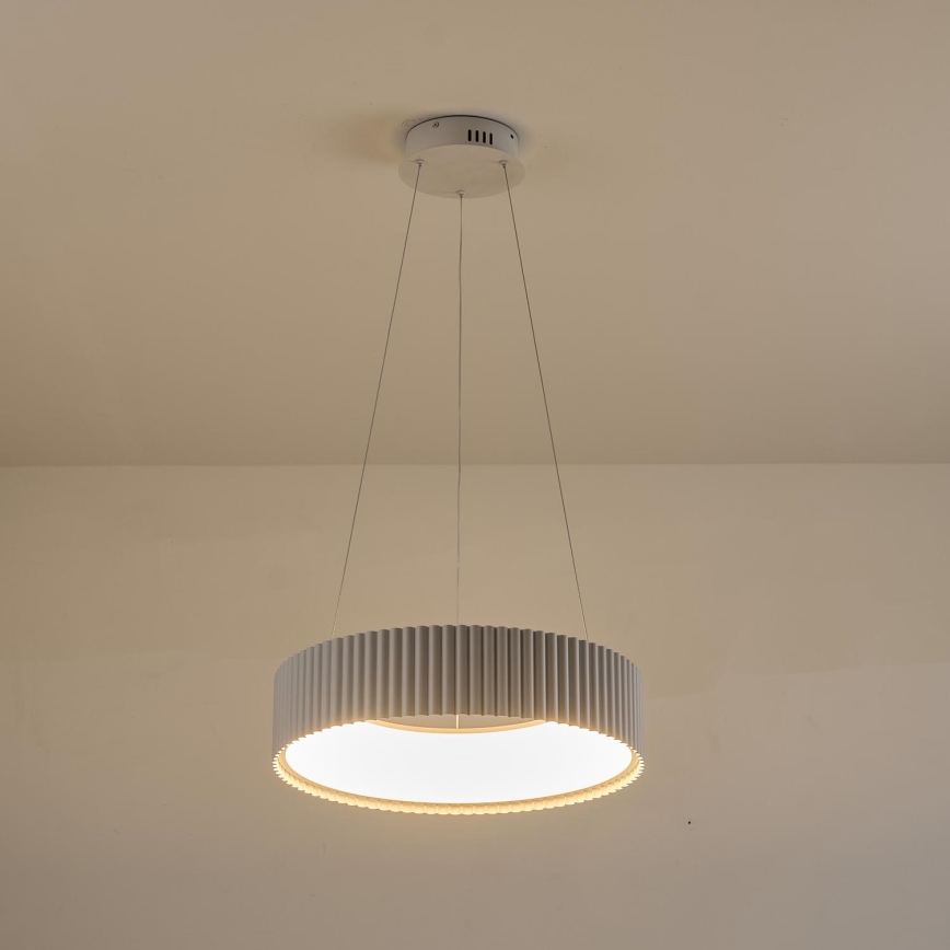 LED ljuskrona med textilsladd LED/30W/230V 3000K vit