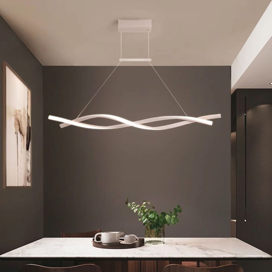 LED ljuskrona med textilsladd LED/30W/230V 4000K vit