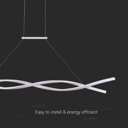 LED ljuskrona med textilsladd LED/30W/230V 4000K vit