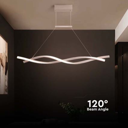 LED ljuskrona med textilsladd LED/30W/230V 4000K vit
