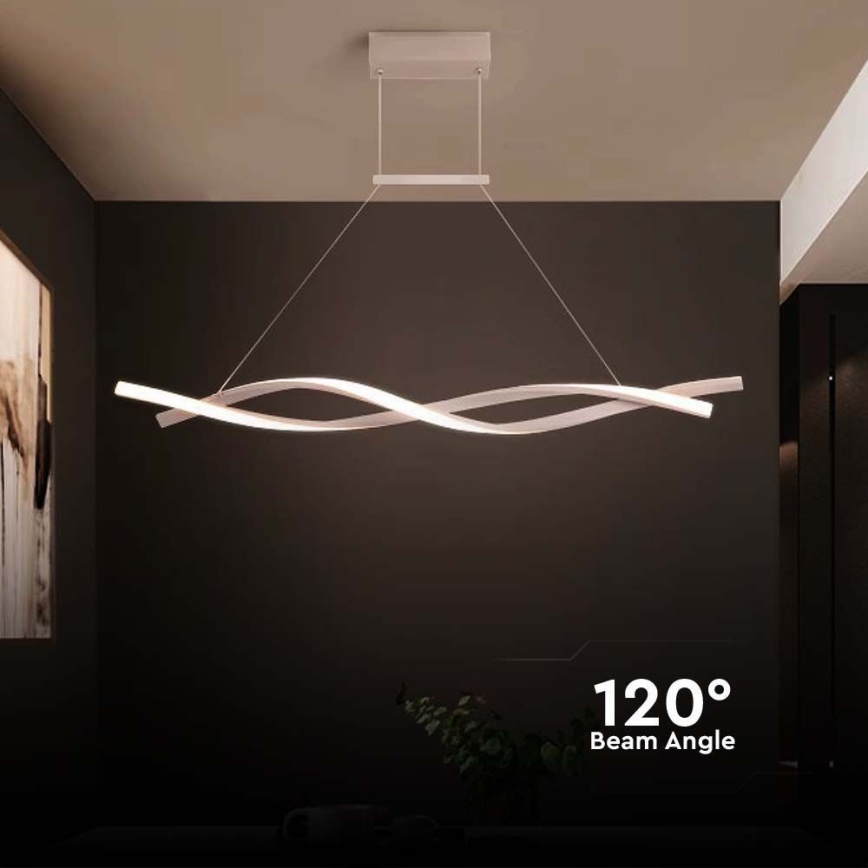 LED ljuskrona med textilsladd LED/30W/230V 4000K vit