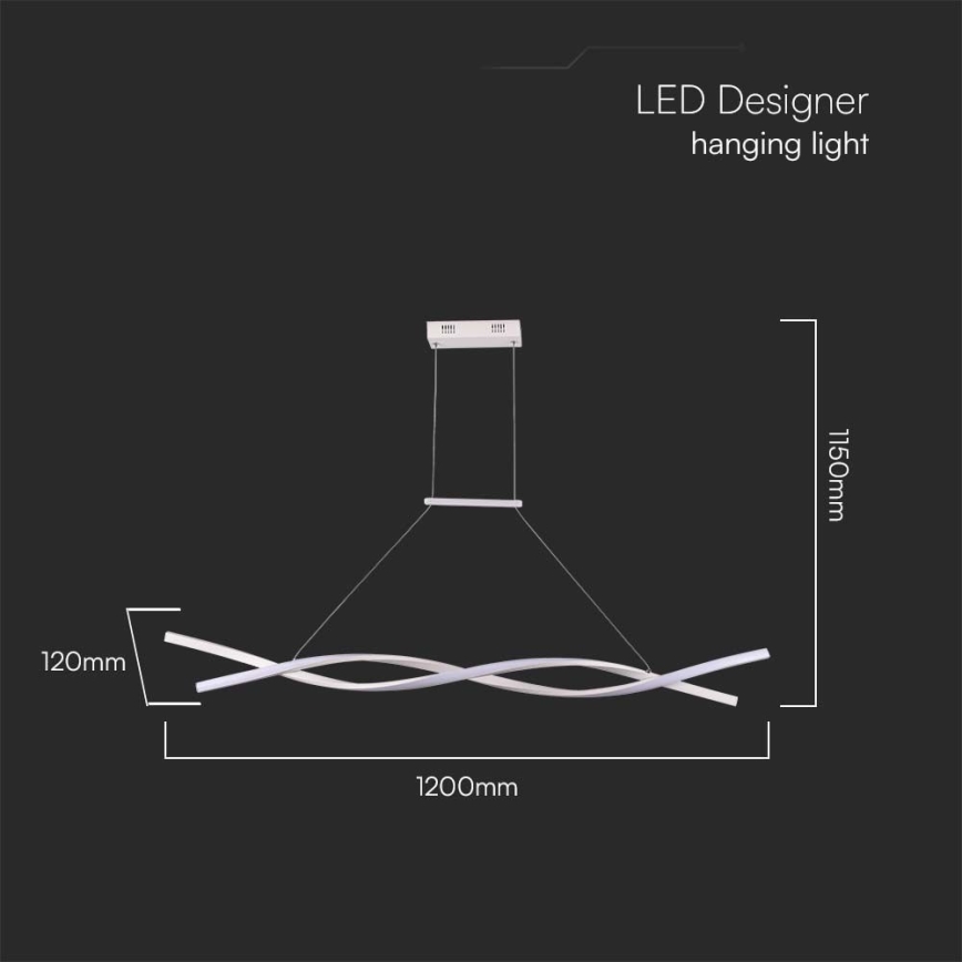 LED ljuskrona med textilsladd LED/30W/230V 4000K vit