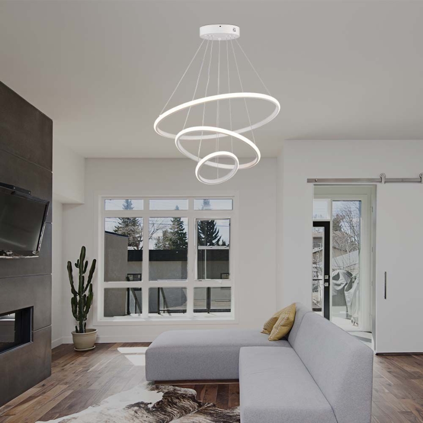 LED ljuskrona med textilsladd LED/32W/230V 3000K vit