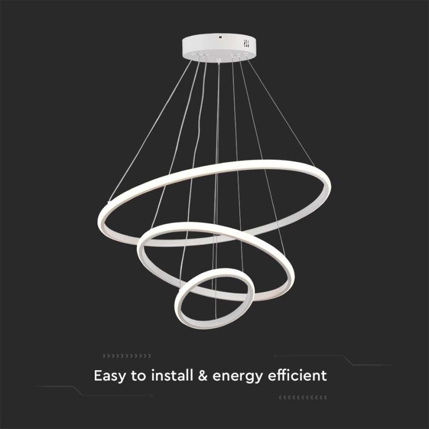 LED ljuskrona med textilsladd LED/32W/230V 3000K vit