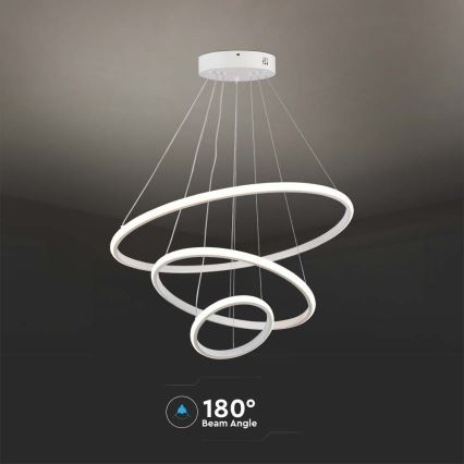 LED ljuskrona med textilsladd LED/32W/230V 3000K vit