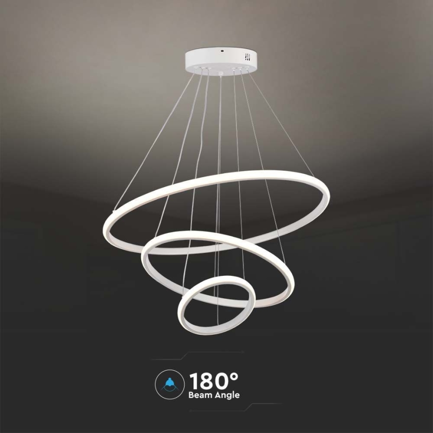 LED ljuskrona med textilsladd LED/32W/230V 3000K vit