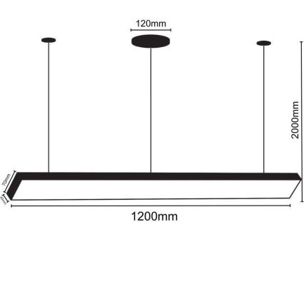 LED ljuskrona med textilsladd LED/32W/230V 4000K diameter 120 cm svart