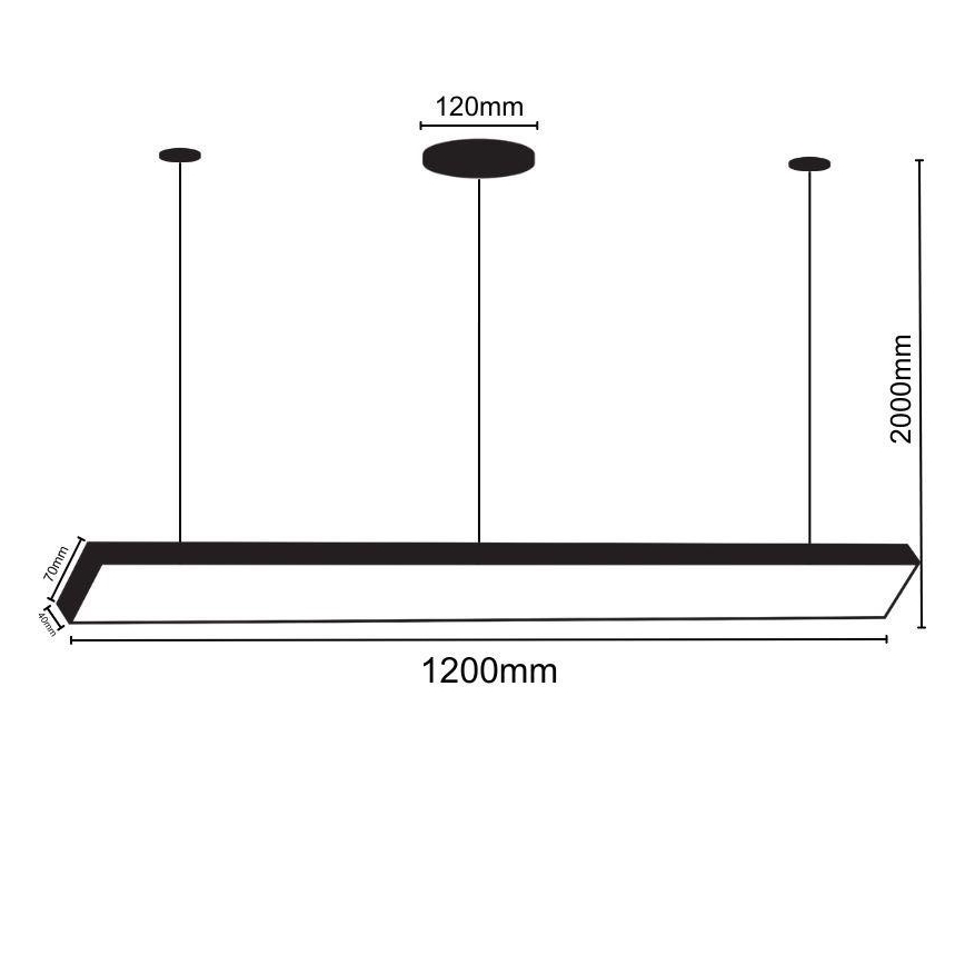 LED ljuskrona med textilsladd LED/32W/230V 4000K diameter 120 cm svart