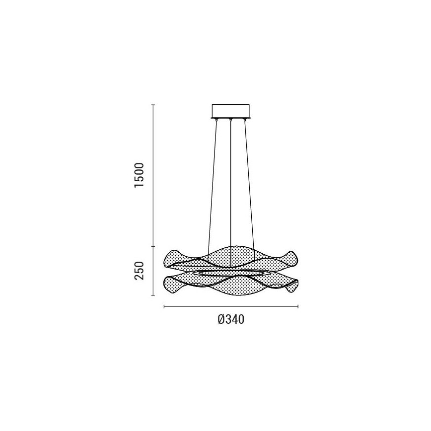 LED ljuskrona med textilsladd LED/34W/230V 3000K