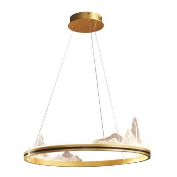 LED ljuskrona med textilsladd LED/35W/230V 3000K guld