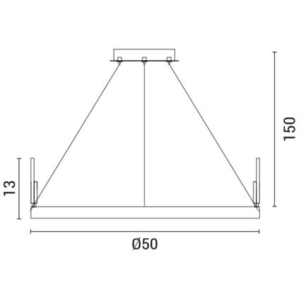 LED ljuskrona med textilsladd LED/35W/230V 3000K guld