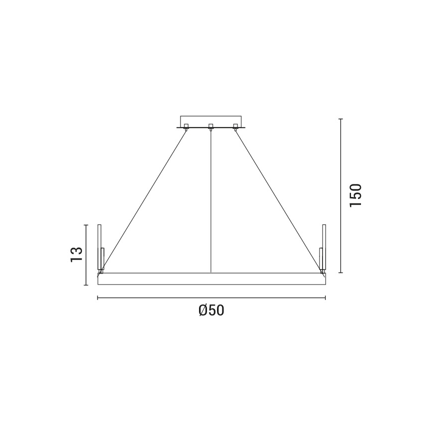 LED ljuskrona med textilsladd LED/35W/230V 3000K guld