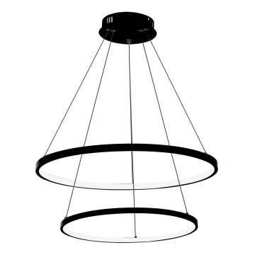 LED ljuskrona med textilsladd LED/37W/230V 3000K svart