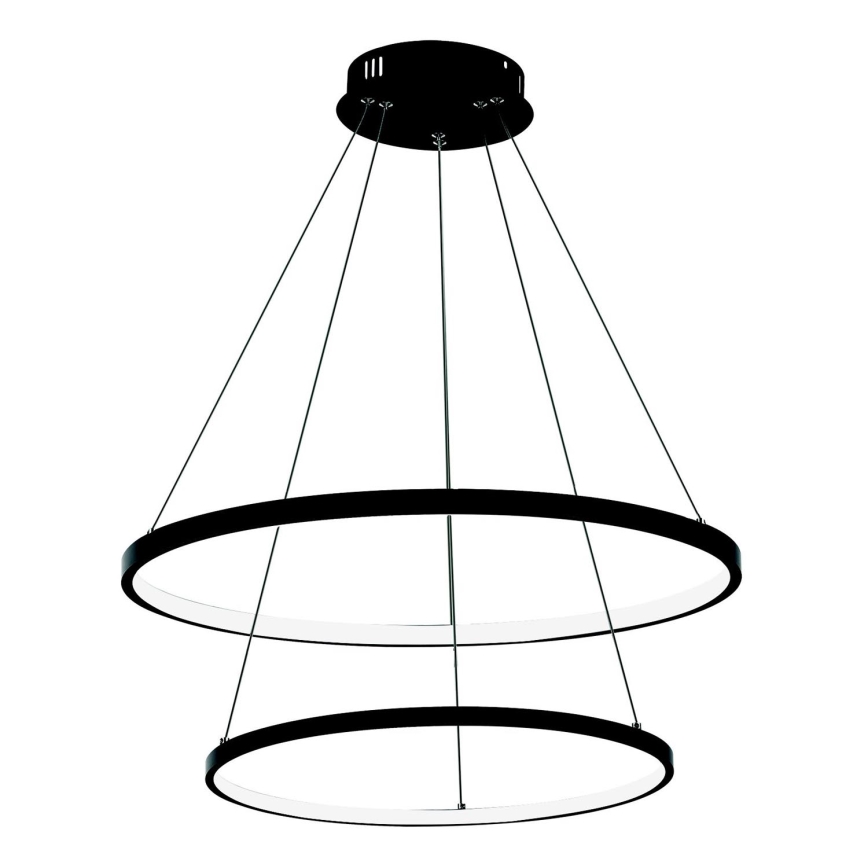 LED ljuskrona med textilsladd LED/37W/230V 3000K svart