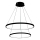 LED ljuskrona med textilsladd LED/37W/230V 3000K svart