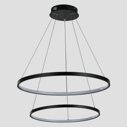 LED ljuskrona med textilsladd LED/37W/230V 3000K svart