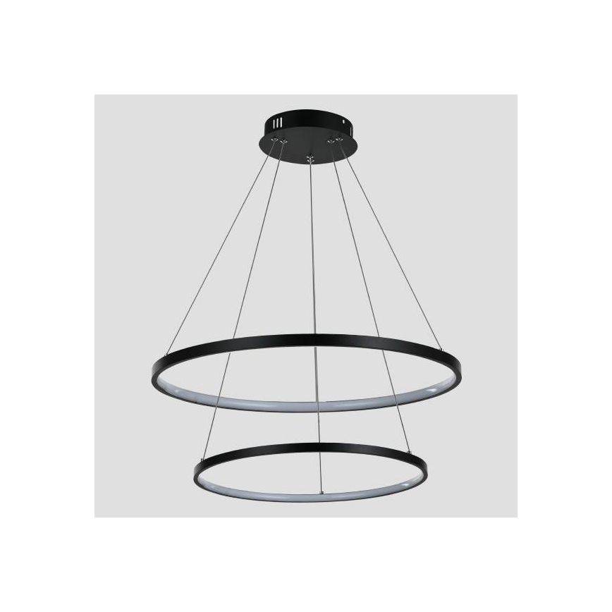 LED ljuskrona med textilsladd LED/37W/230V 3000K svart