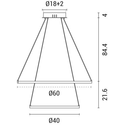 LED ljuskrona med textilsladd LED/37W/230V 3000K svart