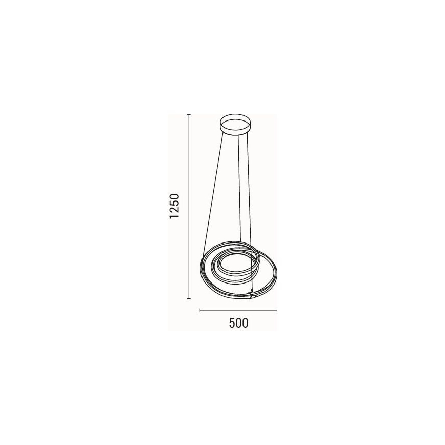 LED ljuskrona med textilsladd LED/38W/230V 3000K 50x50 cm