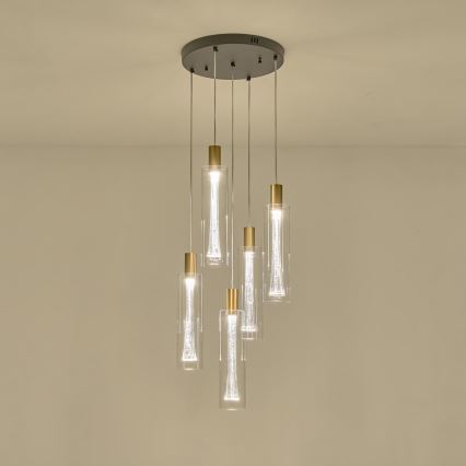LED ljuskrona med textilsladd LED/38W/230V 3000K