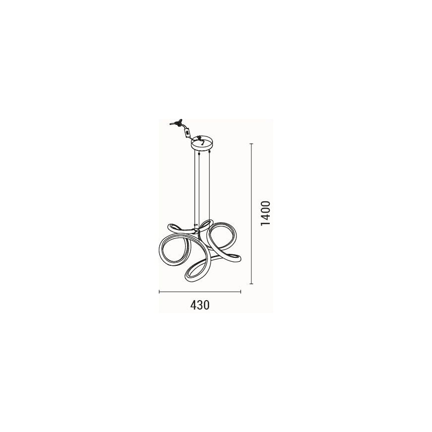 LED ljuskrona med textilsladd LED/38W/230V 3000K