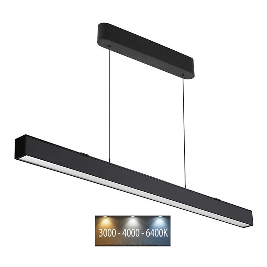 LED ljuskrona med textilsladd LED/40W/230V 3000/4000/6400K svart