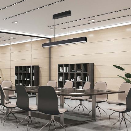 LED ljuskrona med textilsladd LED/40W/230V 3000/4000/6400K svart