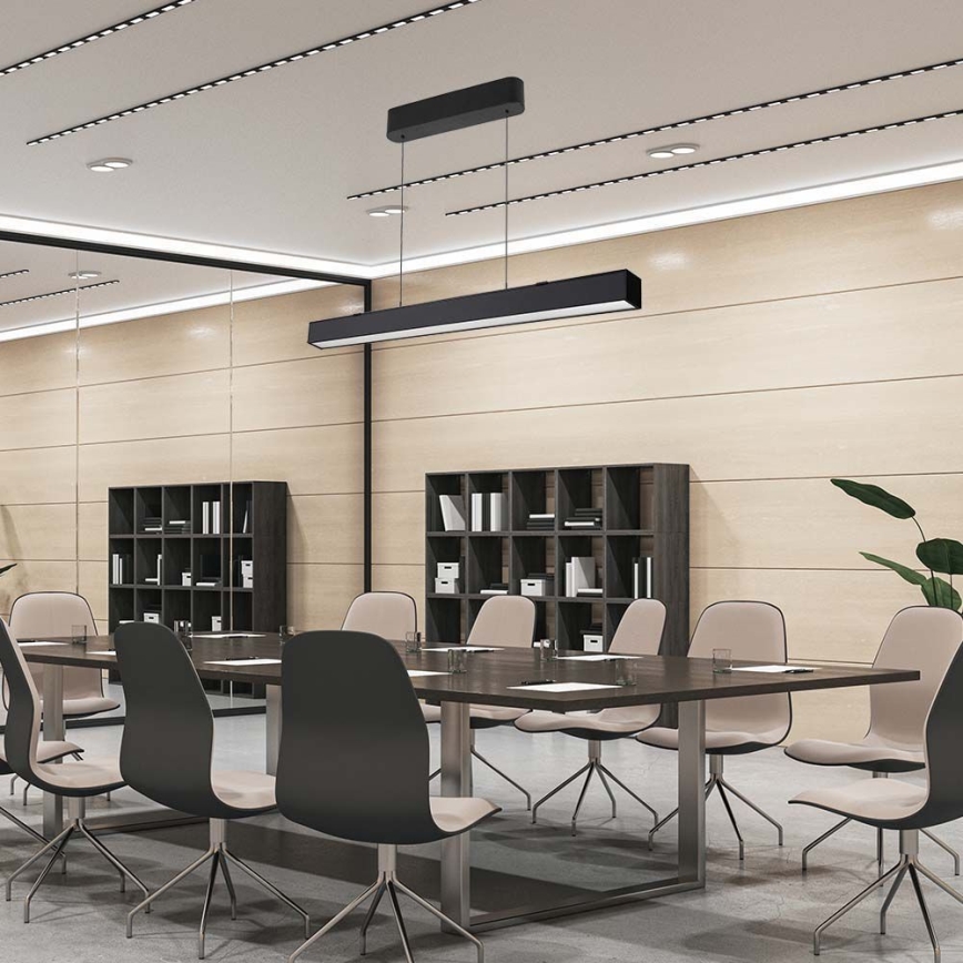 LED ljuskrona med textilsladd LED/40W/230V 3000/4000/6400K svart
