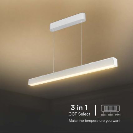 LED ljuskrona med textilsladd LED/40W/230V 3000/4000/6400K vit