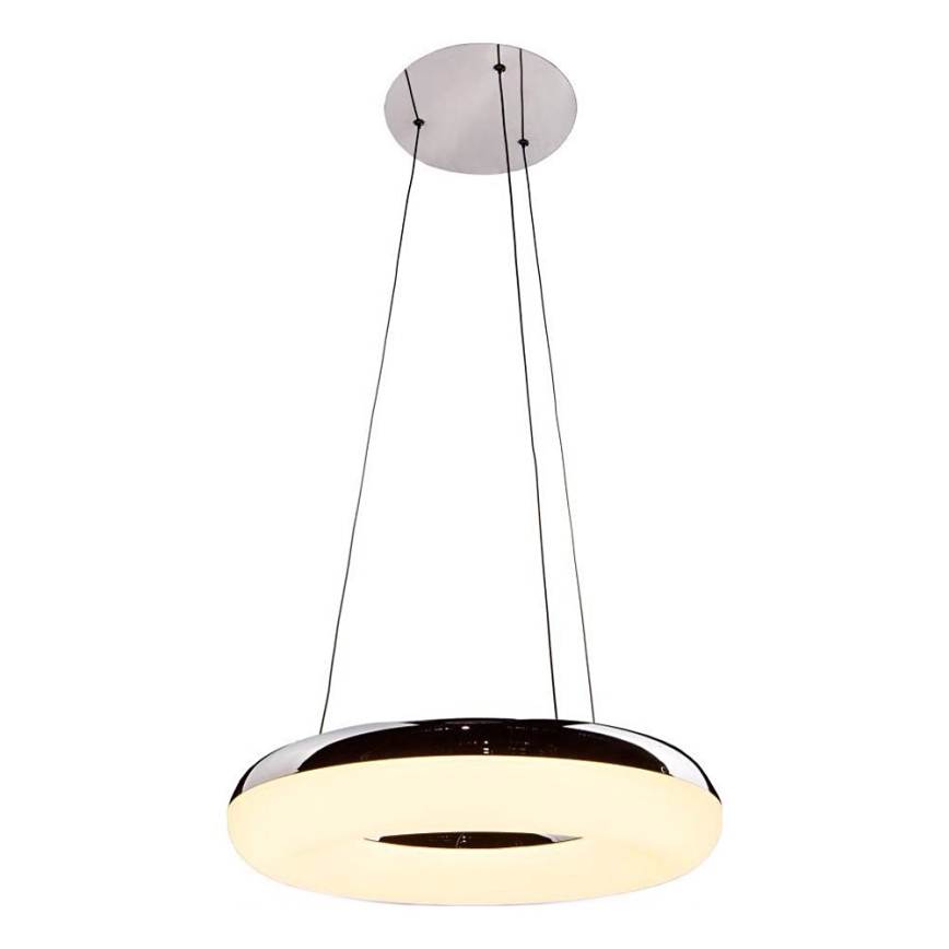 LED ljuskrona med textilsladd LED/40W/230V 3000K diameter 40 cm skinande krom