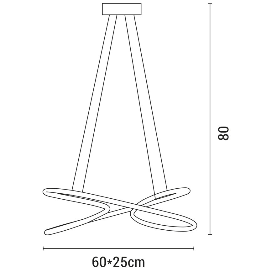 LED ljuskrona med textilsladd LED/40W/230V 4000K svart