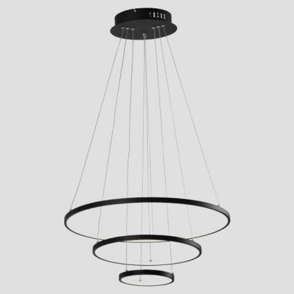 LED ljuskrona med textilsladd LED/42W/230V 3000K svart