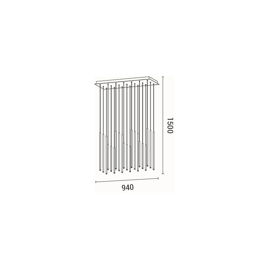 LED ljuskrona med textilsladd LED/47W/230V 3000K