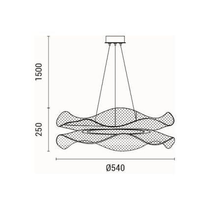 LED ljuskrona med textilsladd LED/48W/230V 3000K