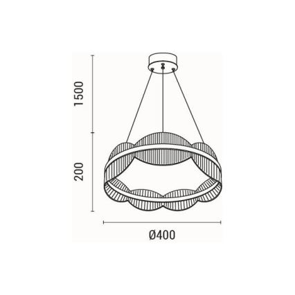 LED ljuskrona med textilsladd LED/48W/230V 3000K