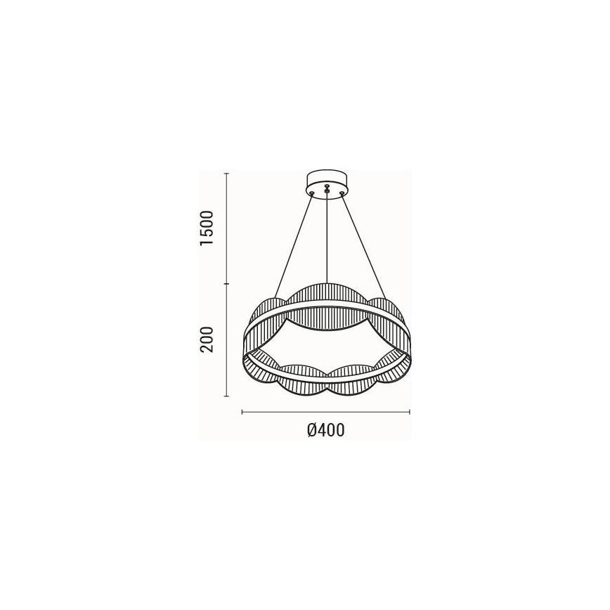 LED ljuskrona med textilsladd LED/48W/230V 3000K