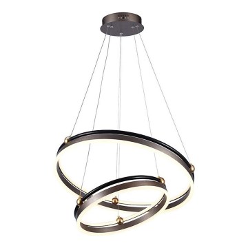 LED ljuskrona med textilsladd LED/50W/230V 3000K diameter 62 cm brun