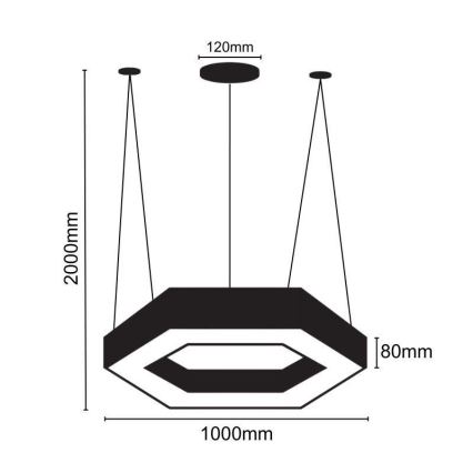 LED ljuskrona med textilsladd LED/50W/230V 4000K diameter 100 cm