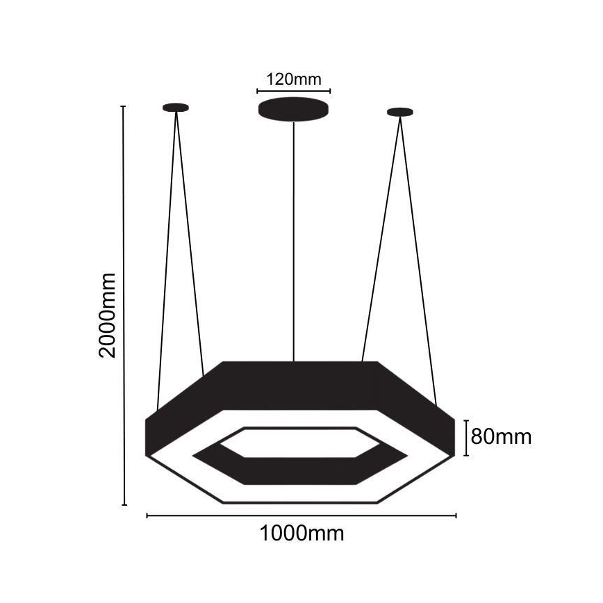 LED ljuskrona med textilsladd LED/50W/230V 4000K diameter 100 cm