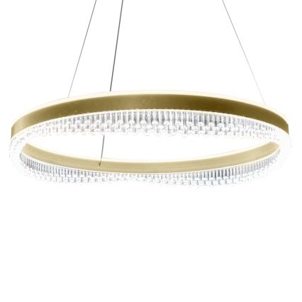 LED ljuskrona med textilsladd LED/52W/230V diameter 60 cm guld