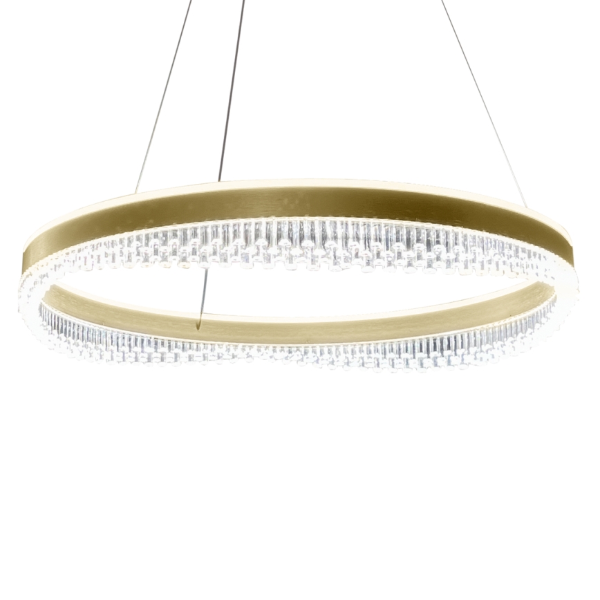 LED ljuskrona med textilsladd LED/52W/230V diameter 60 cm guld