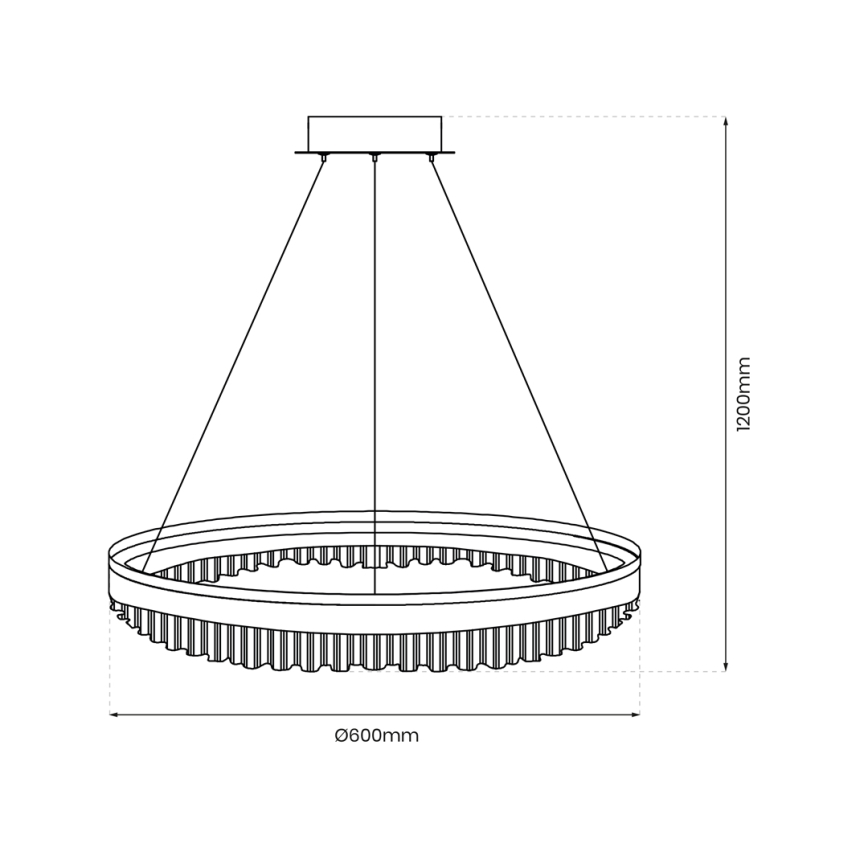 LED ljuskrona med textilsladd LED/52W/230V diameter 60 cm guld