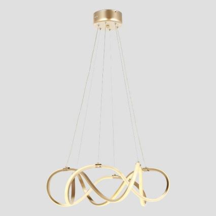 LED ljuskrona med textilsladd LED/54W/230V 3000/4000/6000K guld