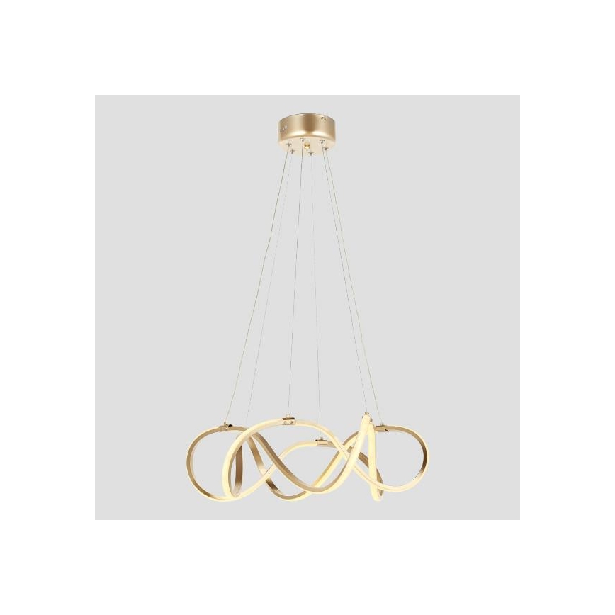 LED ljuskrona med textilsladd LED/54W/230V 3000/4000/6000K guld